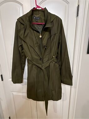 INC Olive Light Trench Coat with Belt